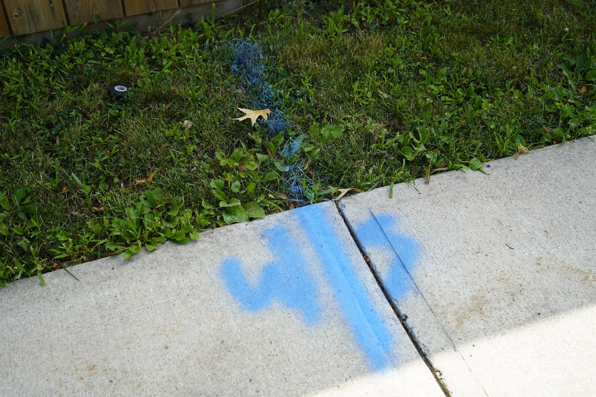 Utility markings at a project site